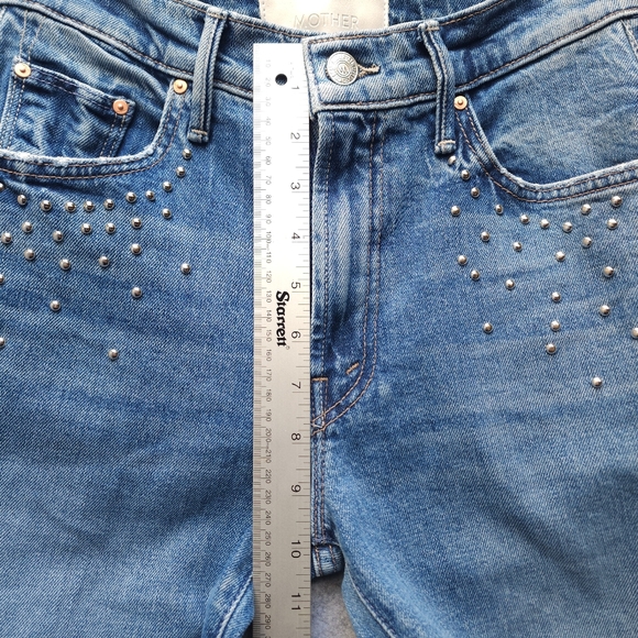 Mother Superior Studded The Insider Flood Jeans in Metal Magic - Picture 12 of 14